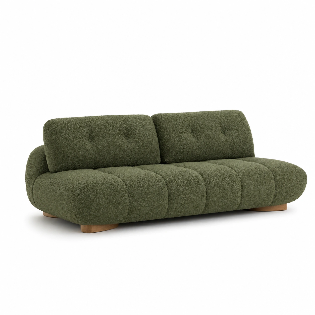 Sofa moderno verde acolchado-damvero